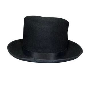 Planar Mens Size L 100% Merino‎ Wool Top Hat Gothic Magician Vampire Vintage